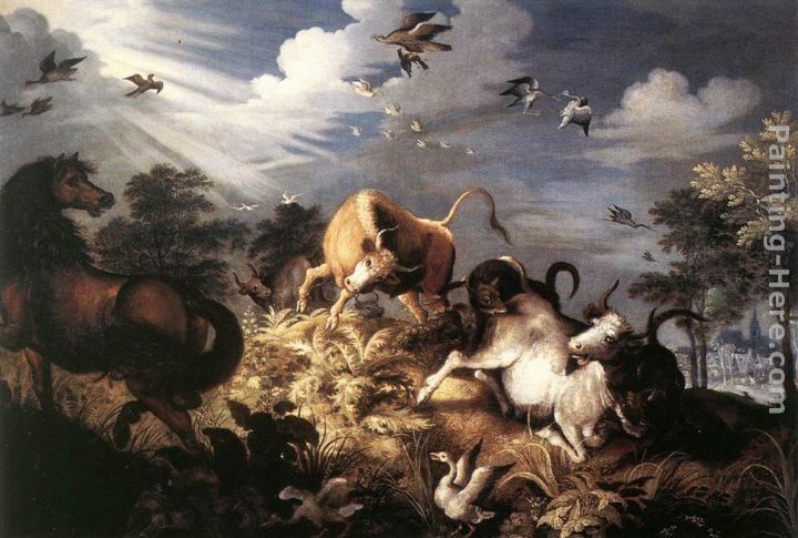 Roelandt Jacobsz Savery Horses and Oxen Attacked by Wolves